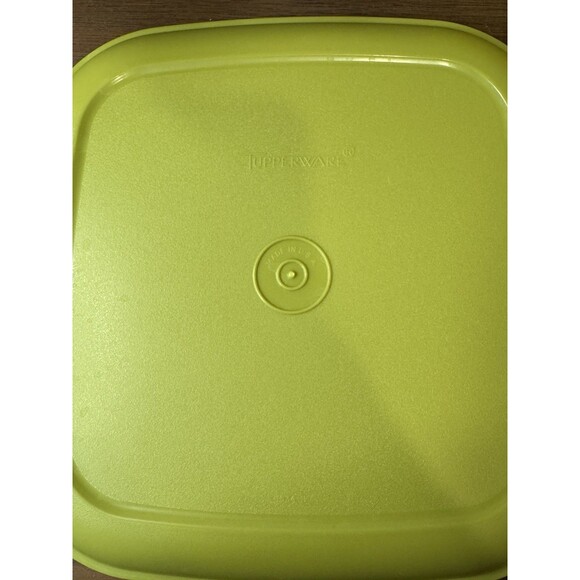 VTG Tupperware Square Plates (6) #1534 Lunch Picnic Camp Autumn Colors Avocado - Picture 6 of 10